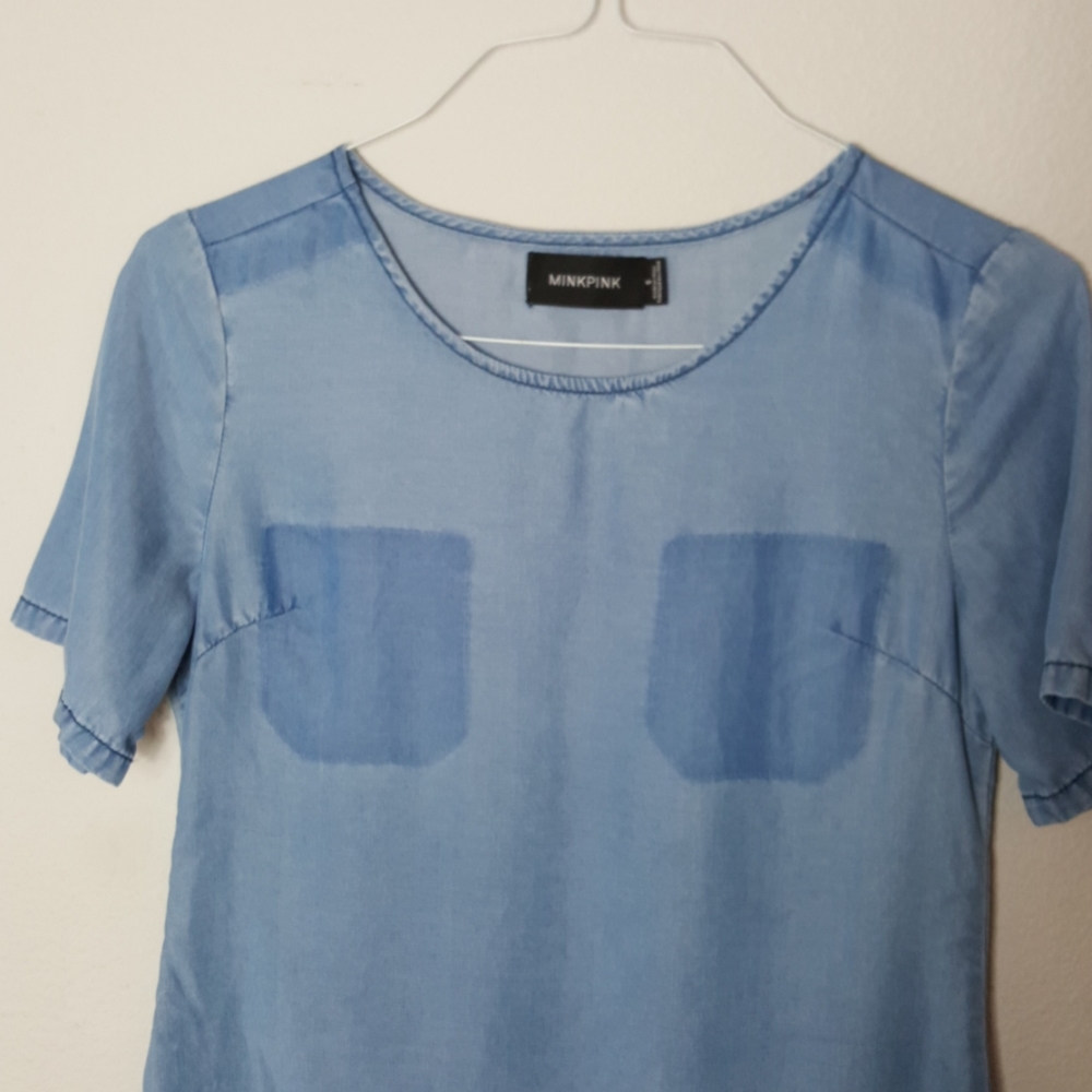 MINKPINK soft jean hi-lo dress size S never worn - Picture 3 of 5